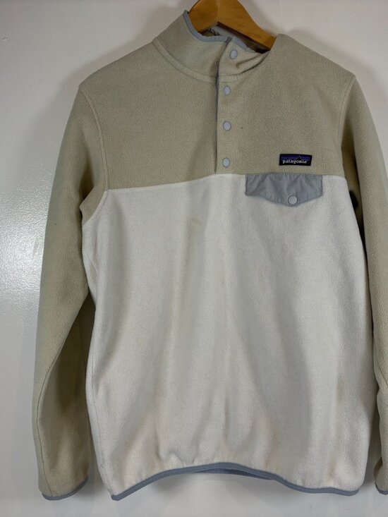 Patagonia Jackets & Blazers - Patagonia Synchilla Snap T Fleece Jacket Womens Size L Brown White Pullover
